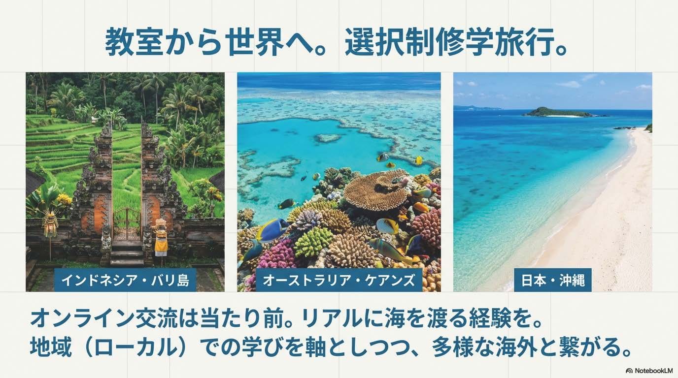 教室から世界へ。選択制修学旅行。